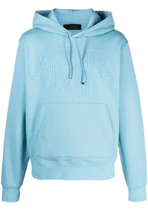 AMIRI Staggered logo-appliqué cotton hoodie - Blue