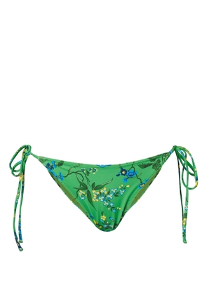 ERDEM floral-print tie-fastening bikini bottoms - Green