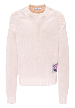 Acne Studios logo-patch ribbed jumper - Pink