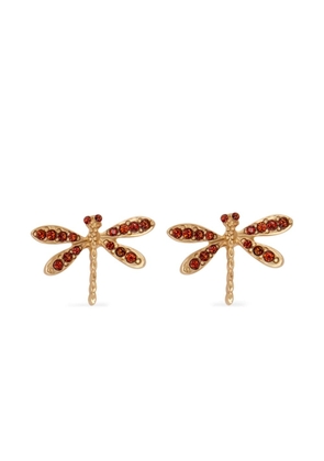 Oscar de la Renta Dragonfly crystal-embellished earrings - Gold