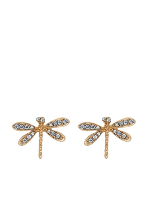 Oscar de la Renta Dragonfly crystal-embellished earrings - Blue