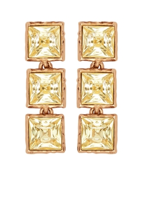Oscar de la Renta crystal-embellished tennis earrings - Yellow
