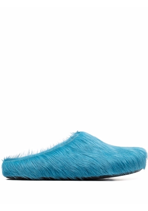 Marni Fussbet Sabot calf-hair slippers - Blue
