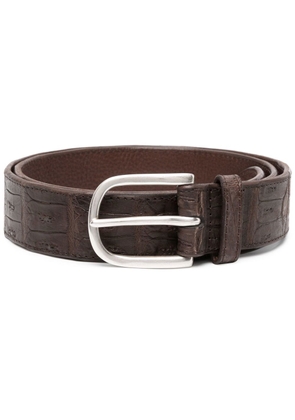 Orciani Animal-embossed leather belt - Brown