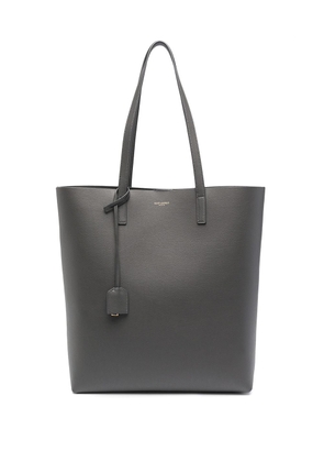 Saint Laurent logo-stamp leather tote bag - Grey