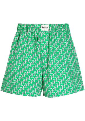 Natasha Zinko logo-print cotton track shorts - Green