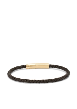 Ferragamo logo-plaque braided bracelet - Brown