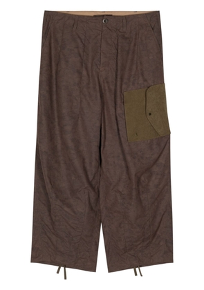 Ten C camouflage-print wide-leg trousers - Brown