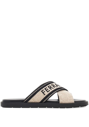 Ferragamo crossover-strap cotton sandals - Neutrals