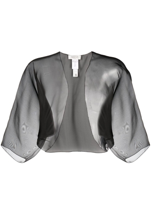 Fabiana Filippi semi-sheer silk cropped jacket - Black