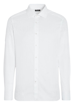 Zegna striped Trecapi-cotton shirt - White