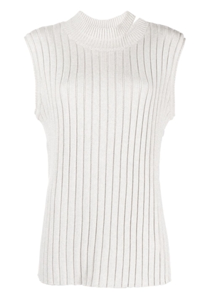 St. Agni cut-out ribbed-knit top - Grey