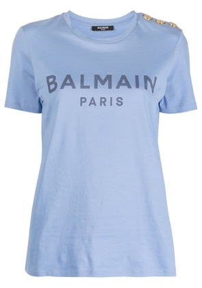 Balmain logo print T-shirt - Blue