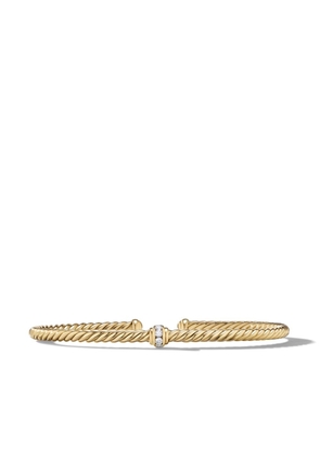 David Yurman 18kt yellow gold Cable 3mm diamond bracelet