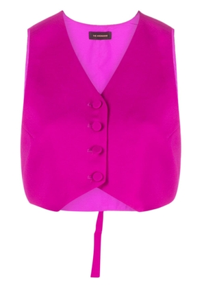 THE ANDAMANE button-up cropped waistcoat - Pink