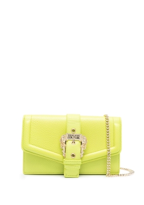 Versace Jeans Couture logo-buckle leather crossbody bag - Green