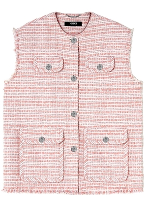 Versace frayed tweed waistcoat - Pink