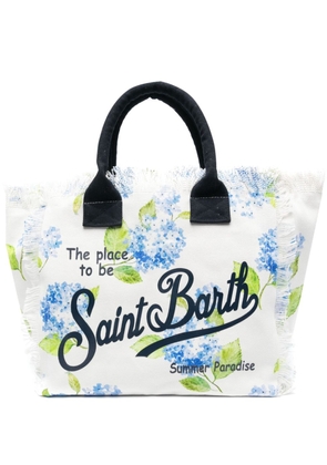 MC2 Saint Barth Vanity floral beach bag - White