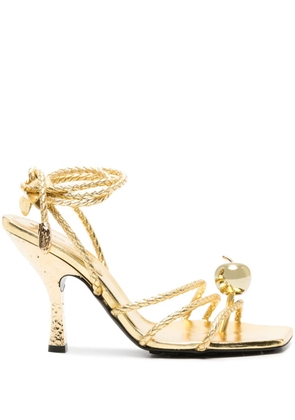 Bottega Veneta Adam 90mm metallic sandals - Gold
