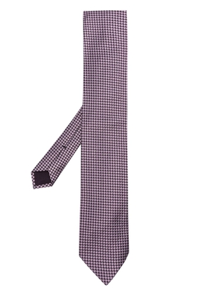 TOM FORD check-jacquard silk blend tie - Purple