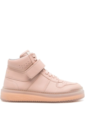 Santoni Sneak-Air leather high-top sneakers - Pink