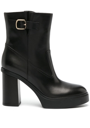 Santoni buckle-detail 11mm leather boots - Black