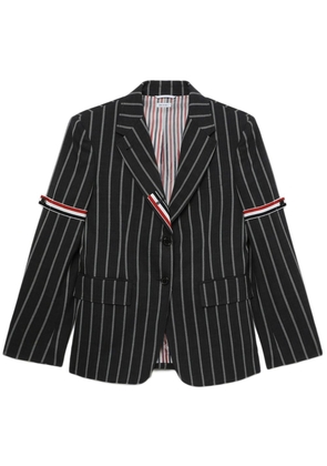 Thom Browne RWB-stripe pinstripe wool blazer - Grey