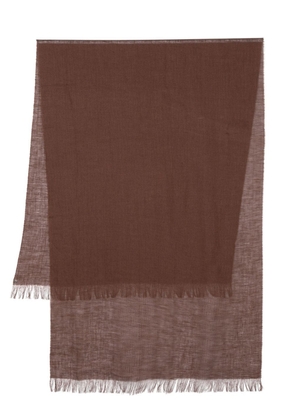 Fabiana Filippi frayed-edge detail scarf - Brown