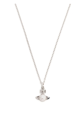 Vivienne Westwood pearl-logo pendant necklace - Silver