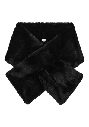 Saint Laurent faux-fur crossover-neck echarpe - Black