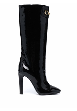 Saint Laurent leather knee-length boots - Black