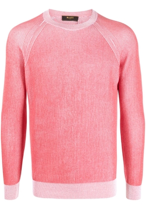 Moorer raglan-sleeve ribbed sweatshirt - Red