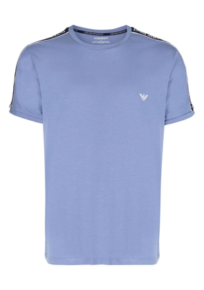 Emporio Armani logo-trim cotton T-shirt - Blue