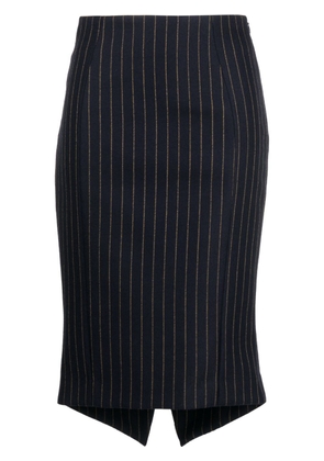 Moschino striped virgin-wool midi skirt - Blue