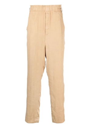 Saint Laurent straight-leg silk-blend trousers - Neutrals