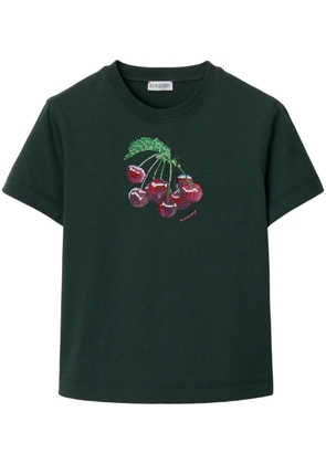 Burberry crystal-embellished cotton T-shirt - Green