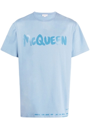 Alexander McQueen logo-print cotton T-shirt - Blue