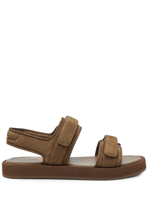 12 STOREEZ double-strap suede sandals - Brown