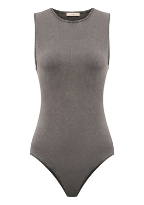 12 STOREEZ round-neck cotton-blend bodysuit - Grey