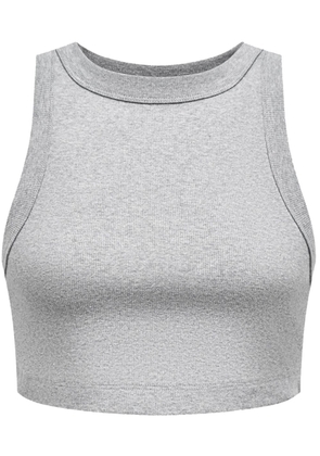 12 STOREEZ ribbed cropped top - Grey