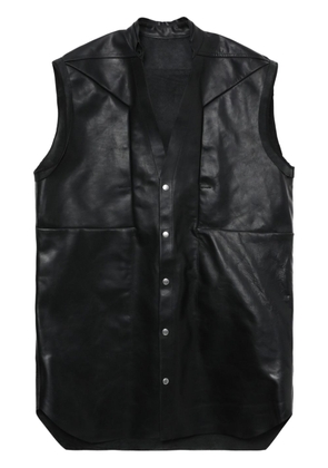 Rick Owens V-neck leather vest - Black