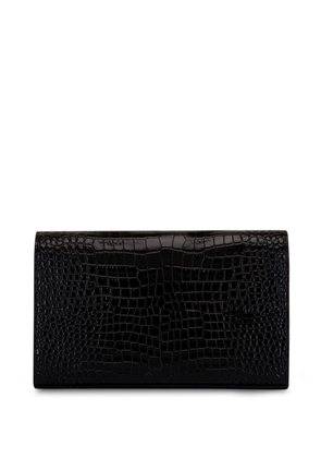 Saint Laurent Cassandre chain leather wallet - Black