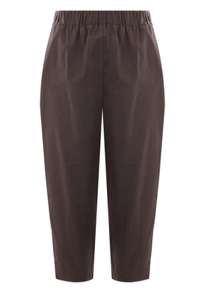 Dusan elasticated-waistband tapered trousers - Brown