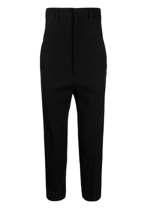 Rick Owens high-waisted pressed-crease tapered-leg trousers - Black