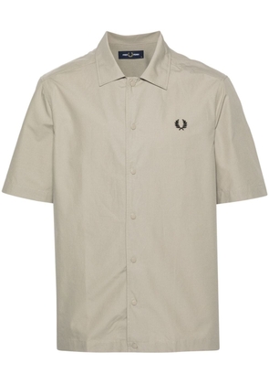 Fred Perry logo-embroidered cotton shirt - Grey