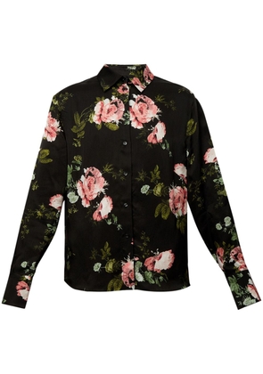 ERDEM floral-print long-sleeve shirt - Black