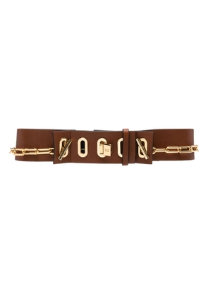 Elisabetta Franchi Dune logo-debossed belt - Brown