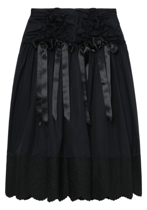 Simone Rocha gathered poplin midi skirt - Black
