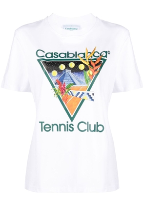 Casablanca Tennis Club organic cotton T-shirt - White