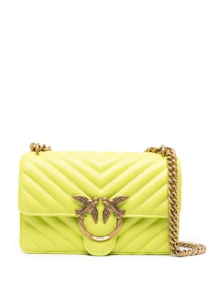 PINKO logo-plaque quilted crossbody bag - Yellow